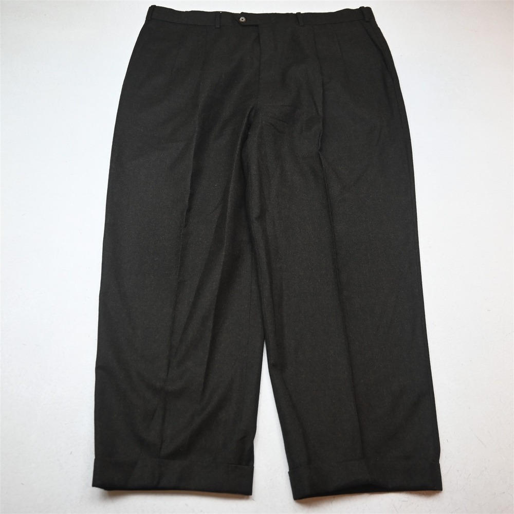 JB Britches 40x28 Brown Wool Cashmere Flannel Pleated Cuffed Winston Dress Pants